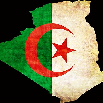 Algeria Flag Map Sticker for Sale by MKCoolDesigns MK