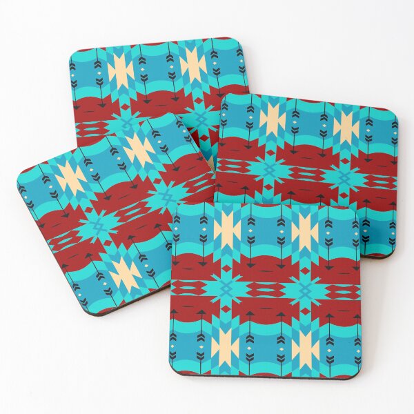 Item preview, Brown blue tribal shapes designed and sold by lalylaura.
