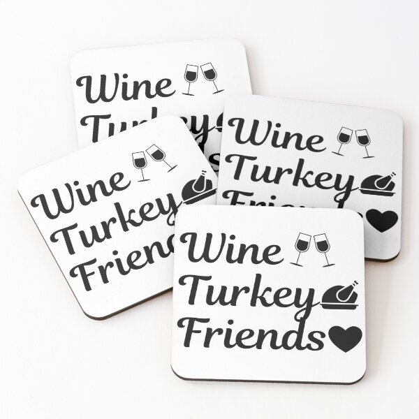 Item preview, WTF Wine Turkey Friends (black text)- Funny Thanksgiving - Gift with thanksgiving humor designed and sold by CaitU.