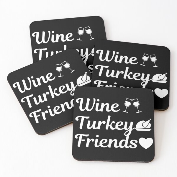 Item preview, WTF Wine Turkey Friends (white text)- Funny Thanksgiving - Gift with thanksgiving humor designed and sold by CaitU.