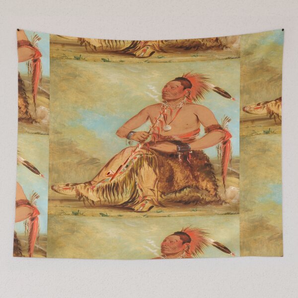 Item preview, American, Native American, peace pipe smoking designed and sold by Areashor.