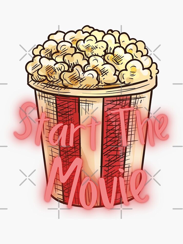 "Start The Movie Movie Night Movie Lover Design by derickquince" Sticker for Sale by