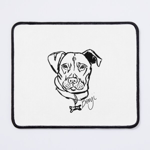 Item preview, Staffy Dog Benji, Black & White Art designed and sold by Lasarii.