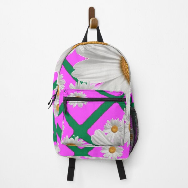 Item preview, WHITE GARDEN DAISIES ON PURPLE-GREEN PATTERN ART designed and sold by sharlesart.