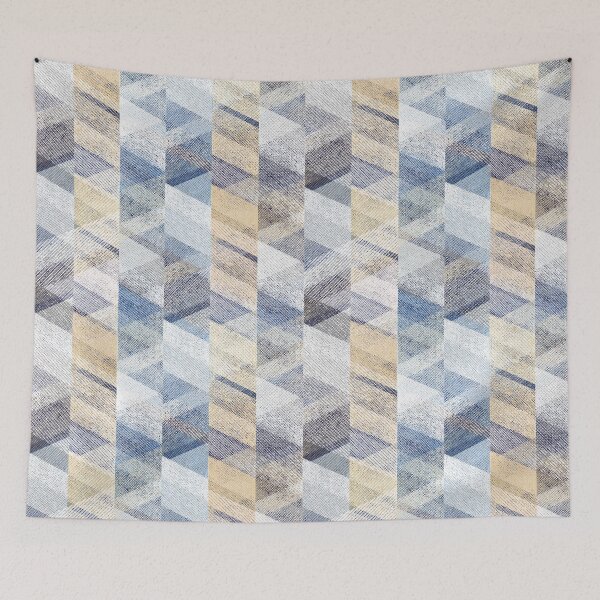 Item preview, Textured light blue, beige zigzag. designed and sold by marinaklykva.