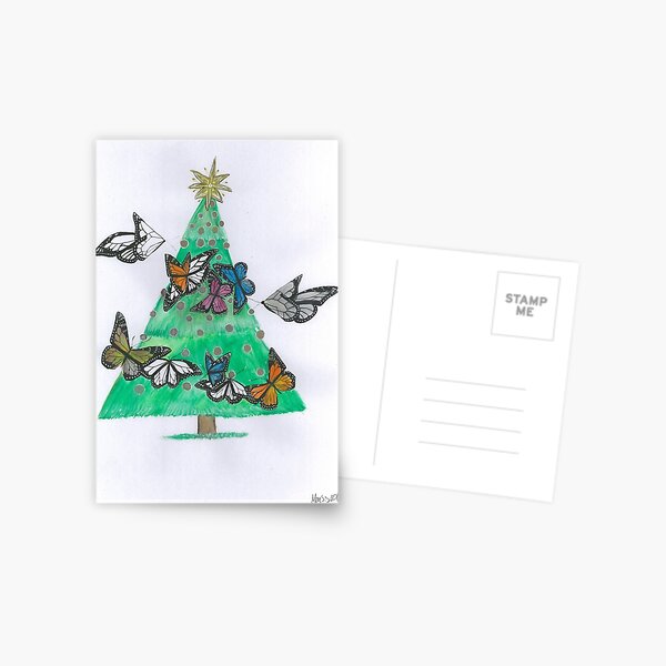 Butterfly Christmas Postcard