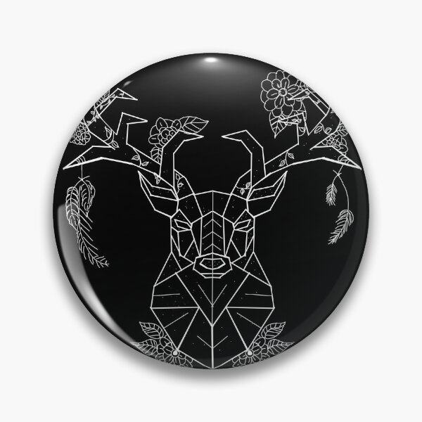 Item preview, Floral Geometric Stag white lines designed and sold by DemonicGloom.