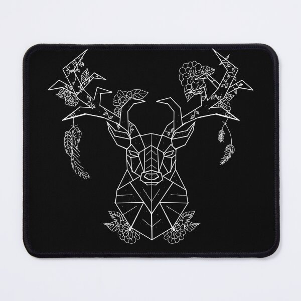 Item preview, Floral Geometric Stag white lines designed and sold by DemonicGloom.