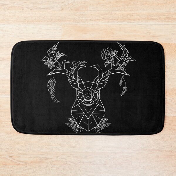 Item preview, Floral Geometric Stag white lines designed and sold by DemonicGloom.