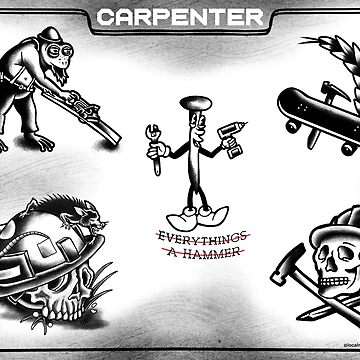 Artwork thumbnail, Carpenter tattoo flash sheet by Localnonunion