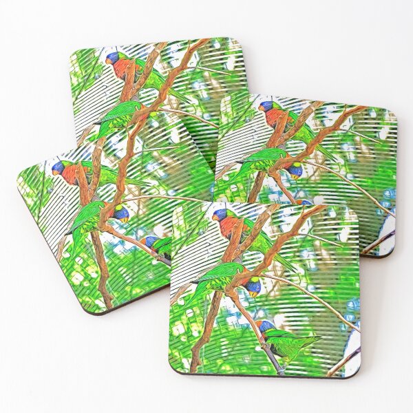Item preview, Colorful Loris on a branch - parrots - digital painting designed and sold by MarionsArt.