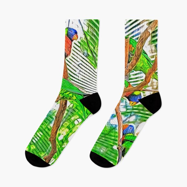 Item preview, Colorful Loris on a branch - parrots - digital painting designed and sold by MarionsArt.