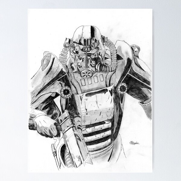 Fallout 3 Enclave Battle Power Armor Gaming  Poster for Sale by