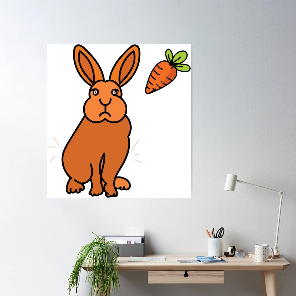 Coloring page Rabbit Eating a Carrot - Free drawing to print