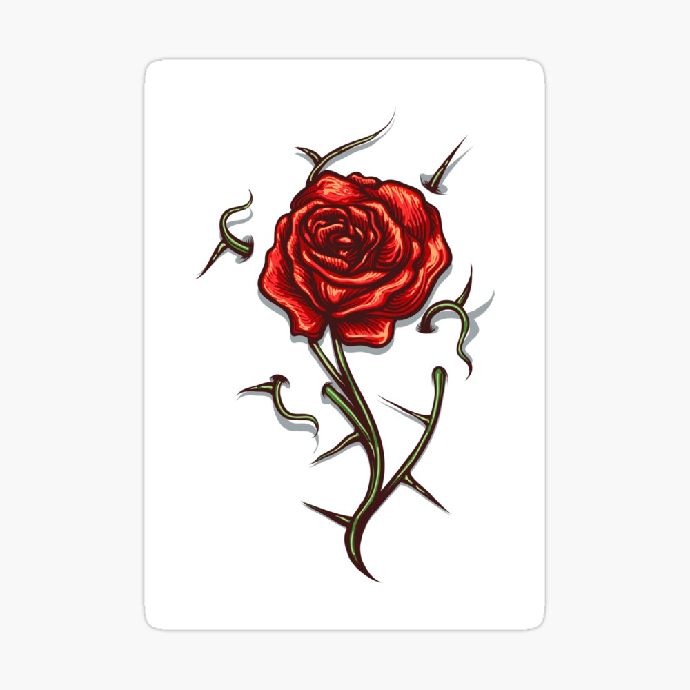 Neo traditional tattoo red rose - Tattoo Style Rose - Posters and Art  Prints | TeePublic