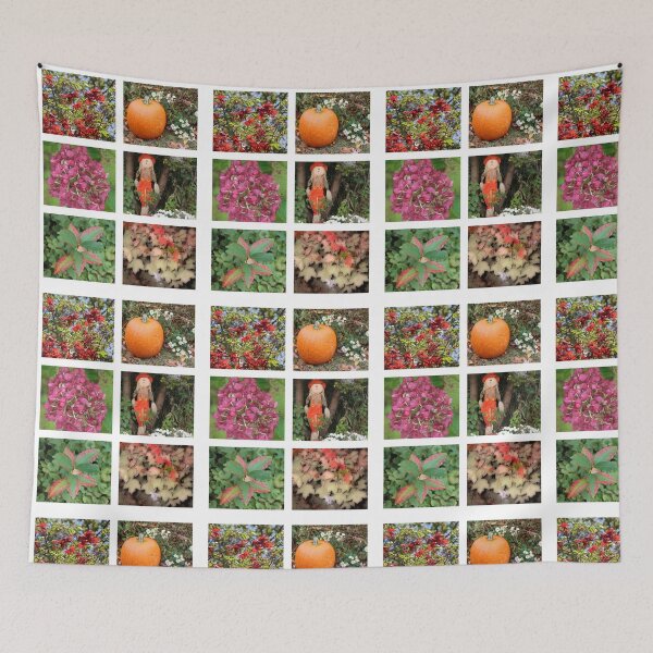 Item preview, Autumn Colorful Collage Pumpkin Scarecrow Leaves designed and sold by JariHawk.