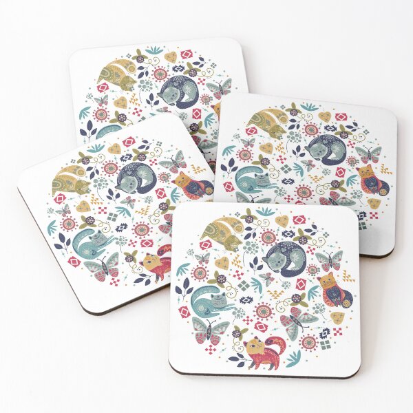 Item preview, Nordic Style With Cats, Flowers and Butterflies designed and sold by InspiredPamjoy.