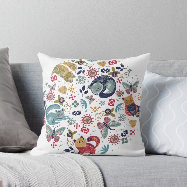 Item preview, Nordic Style With Cats, Flowers and Butterflies designed and sold by InspiredPamjoy.