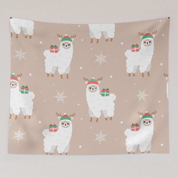 Item preview, Cute Reindeer llamas Pattern designed and sold by nouveaudecor.
