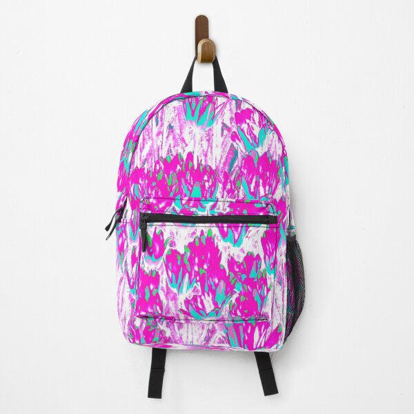 Item preview, Floral Abstract Motives with Blooming Pink and Cyan Tulips designed and sold by IraNiva.