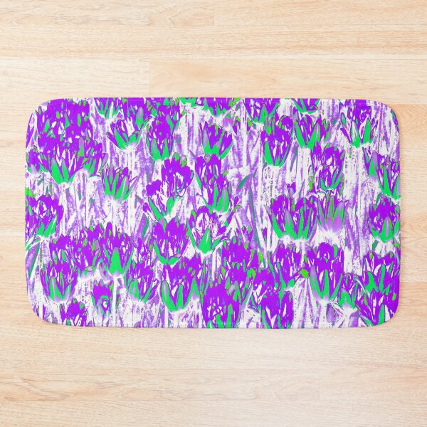 Item preview, Floral Abstract Motives with Blooming Purple and Green Tulips designed and sold by IraNiva.