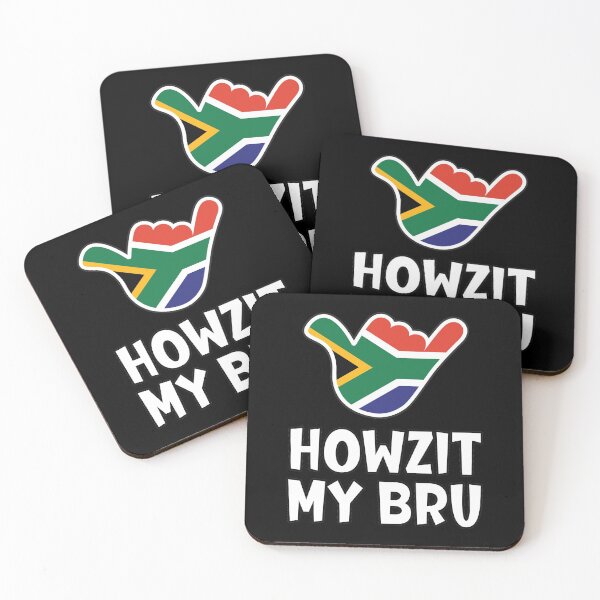 Artikelvorschau, Howzit My Bru – südafrikanischer Gruß und Shaka-Zeichen mit südafrikanischer Flagge darin entworfen und verkauft von robimerch.