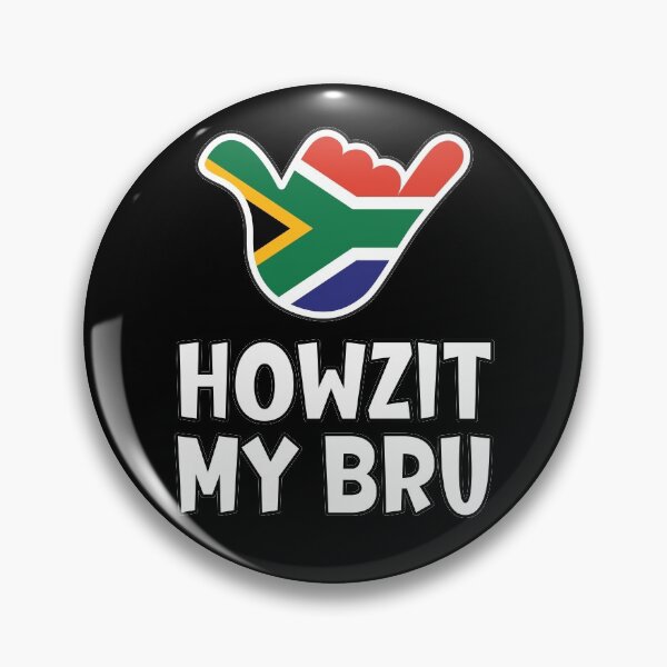 Item preview, Howzit My Bru - South African greeting and shaka sign with South African flag inside designed and sold by robimerch.