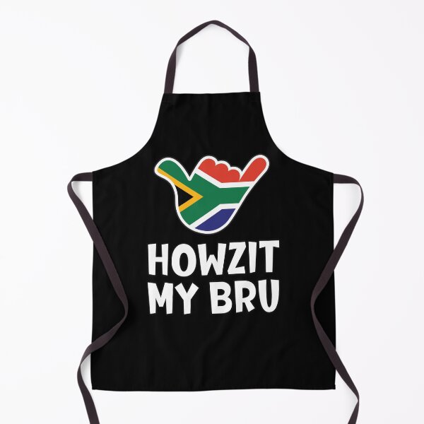 Artikelvorschau, Howzit My Bru – südafrikanischer Gruß und Shaka-Zeichen mit südafrikanischer Flagge darin entworfen und verkauft von robimerch.