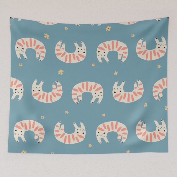 Item preview, Cute Retro Funny Abstract Cartoon Cats Pattern designed and sold by nouveaudecor.