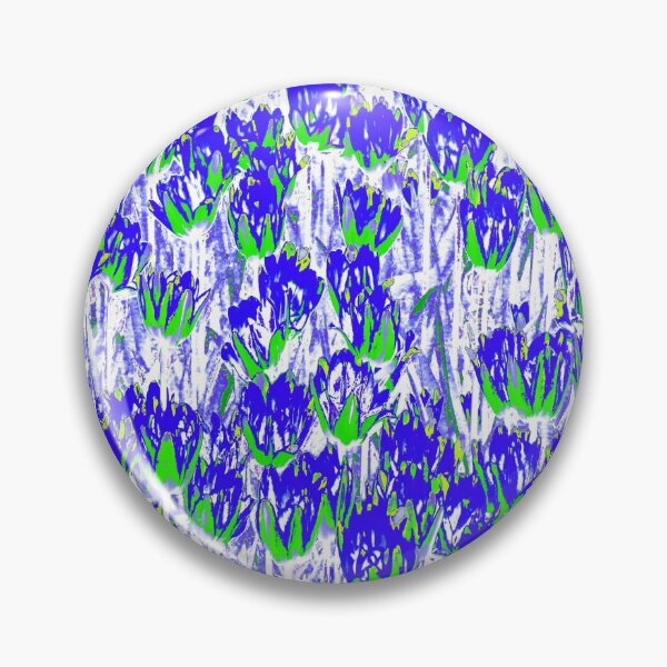 Item preview, Floral Abstract Motives with Blooming Blue and Green Tulips designed and sold by IraNiva.
