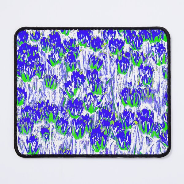 Item preview, Floral Abstract Motives with Blooming Blue and Green Tulips designed and sold by IraNiva.