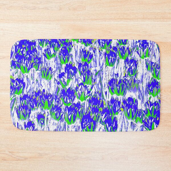 Item preview, Floral Abstract Motives with Blooming Blue and Green Tulips designed and sold by IraNiva.