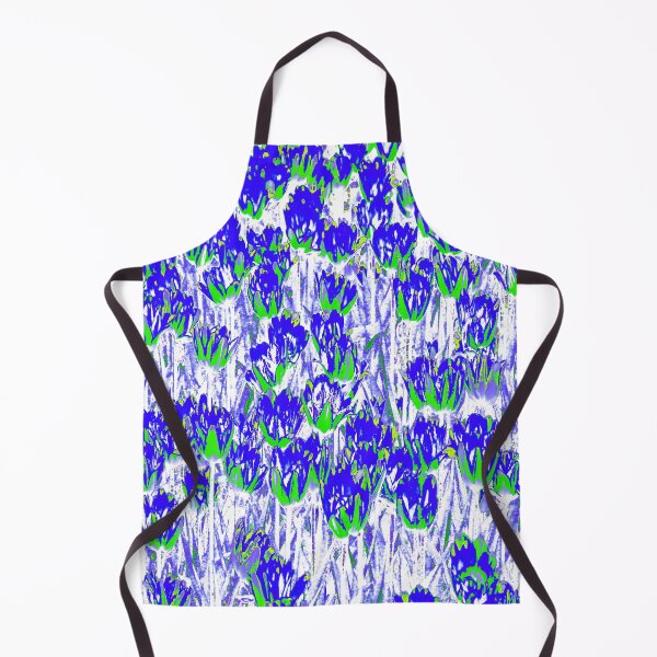 Item preview, Floral Abstract Motives with Blooming Blue and Green Tulips designed and sold by IraNiva.