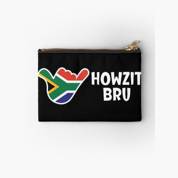 Item preview, Howzit Bru - South African greeting and shaka sign with South African flag inside designed and sold by robimerch.