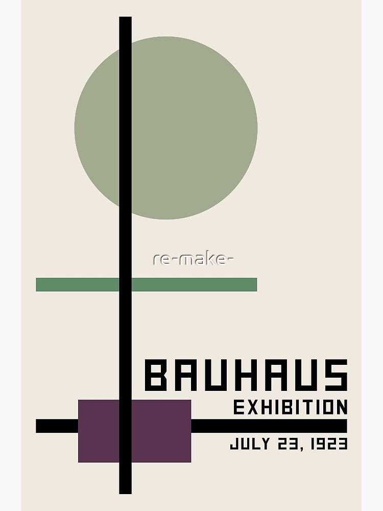 Disover Bauhaus Exhibition, Bauhaus Wall Art green purple, Bauhaus Exhibition Print Premium Matte Vertical Poster
