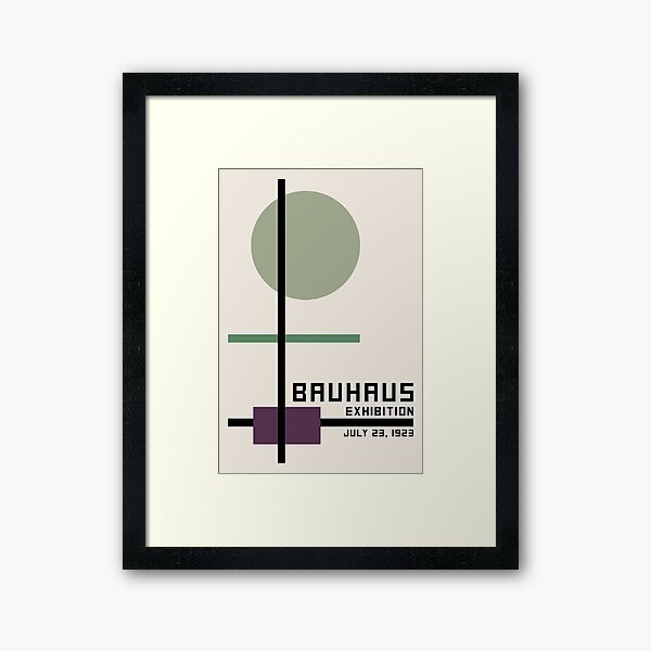 Bauhaus Exhibition, Bauhaus Wall Art green purple, Bauhaus Exhibition Print Framed Art Print