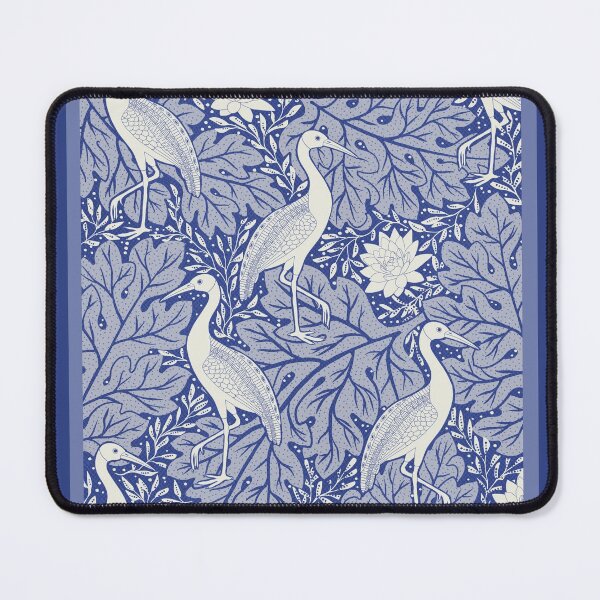 Item preview, Art Nouveau Heron on blue leaves - William Morris style designed and sold by Andrea Snuggs.