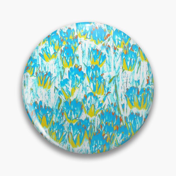 Item preview, Floral Abstract Motives with Blooming Light Blue and Yellow Tulips designed and sold by IraNiva.