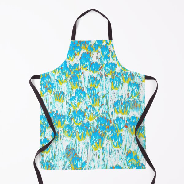 Item preview, Floral Abstract Motives with Blooming Light Blue and Yellow Tulips designed and sold by IraNiva.