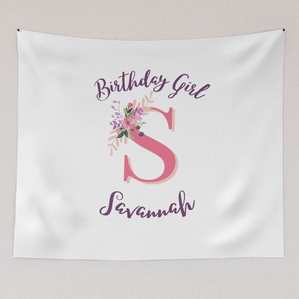 Item preview, Savannah Personalized Birthday Girl Floral Initial Design designed and sold by Partypumpkin.