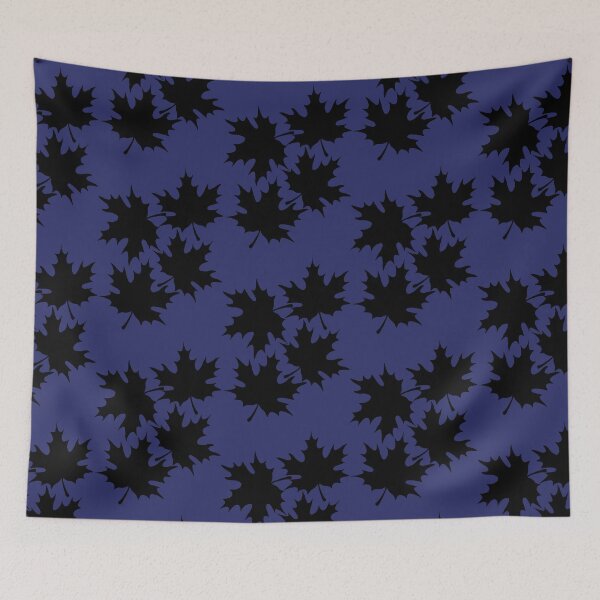 Item preview, Autumn leaves print in dark Blue designed and sold by DemonicGloom.