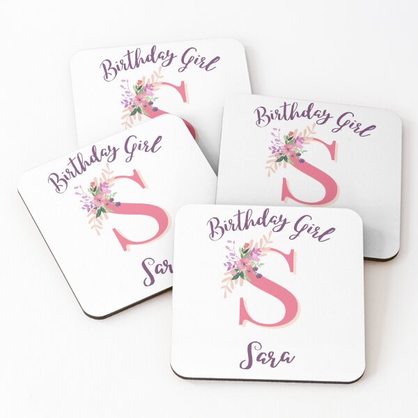 Item preview, Sara Personalized Birthday Girl Floral Initial Design designed and sold by Partypumpkin.