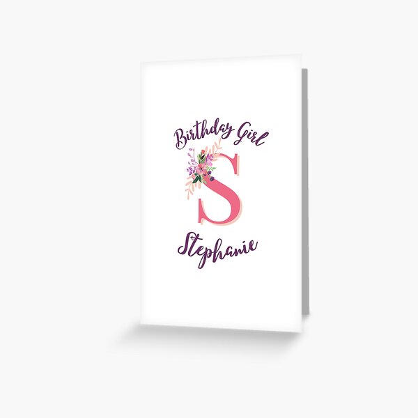 Sara Personalized Birthday Girl Floral Initial Design