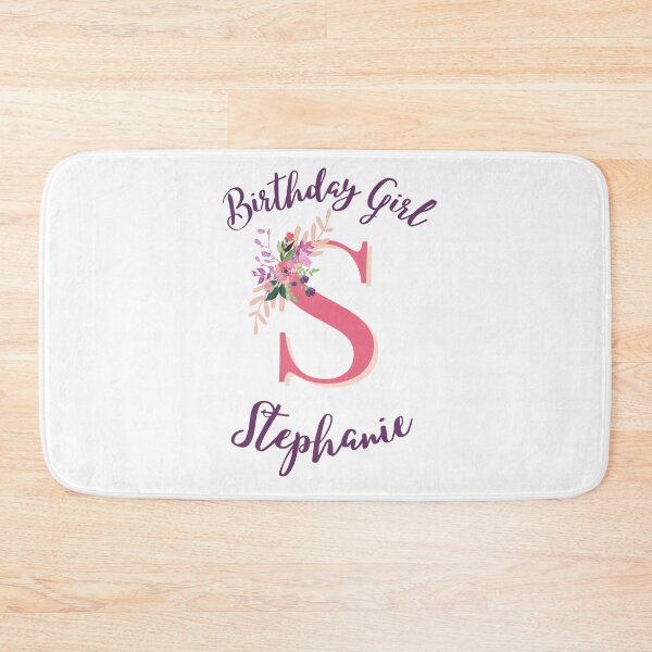 Item preview, Stephanie Personalized Birthday Girl Floral Initial Design designed and sold by Partypumpkin.