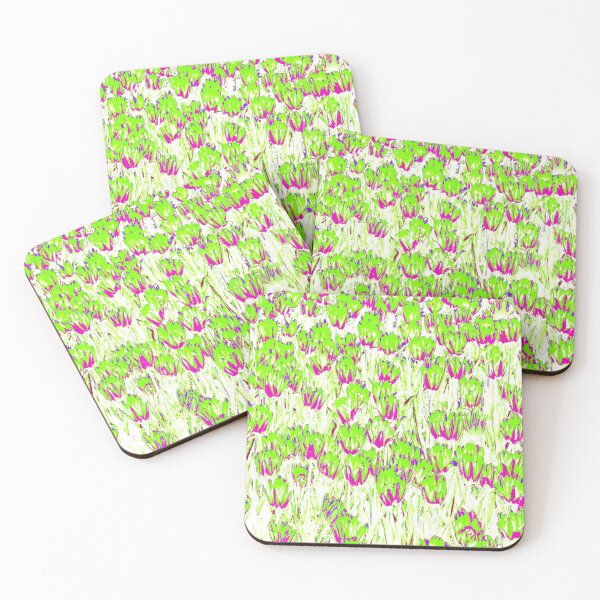 Item preview, Floral Abstract Motives with Blooming Green and Purple Tulips designed and sold by IraNiva.