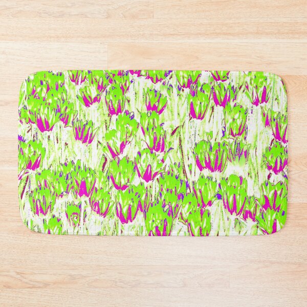 Item preview, Floral Abstract Motives with Blooming Green and Purple Tulips designed and sold by IraNiva.