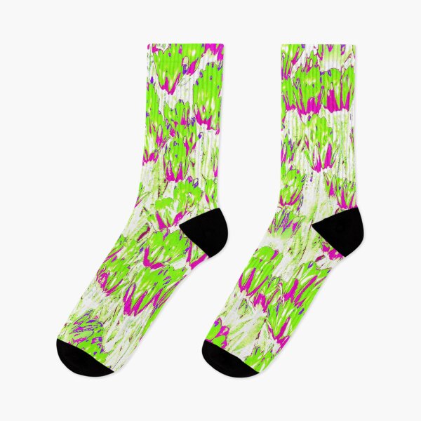 Item preview, Floral Abstract Motives with Blooming Green and Purple Tulips designed and sold by IraNiva.