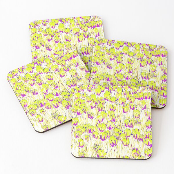 Item preview, Floral Abstract Motives with Blooming Yellow and Purple Tulips designed and sold by IraNiva.