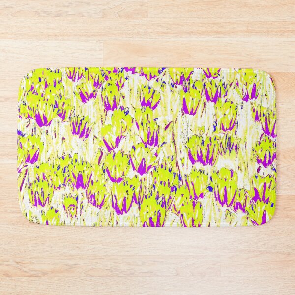 Item preview, Floral Abstract Motives with Blooming Yellow and Purple Tulips designed and sold by IraNiva.