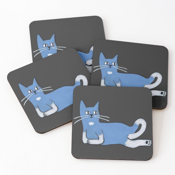 Item preview, Polite Blue Kitty designed and sold by sketchymaja.